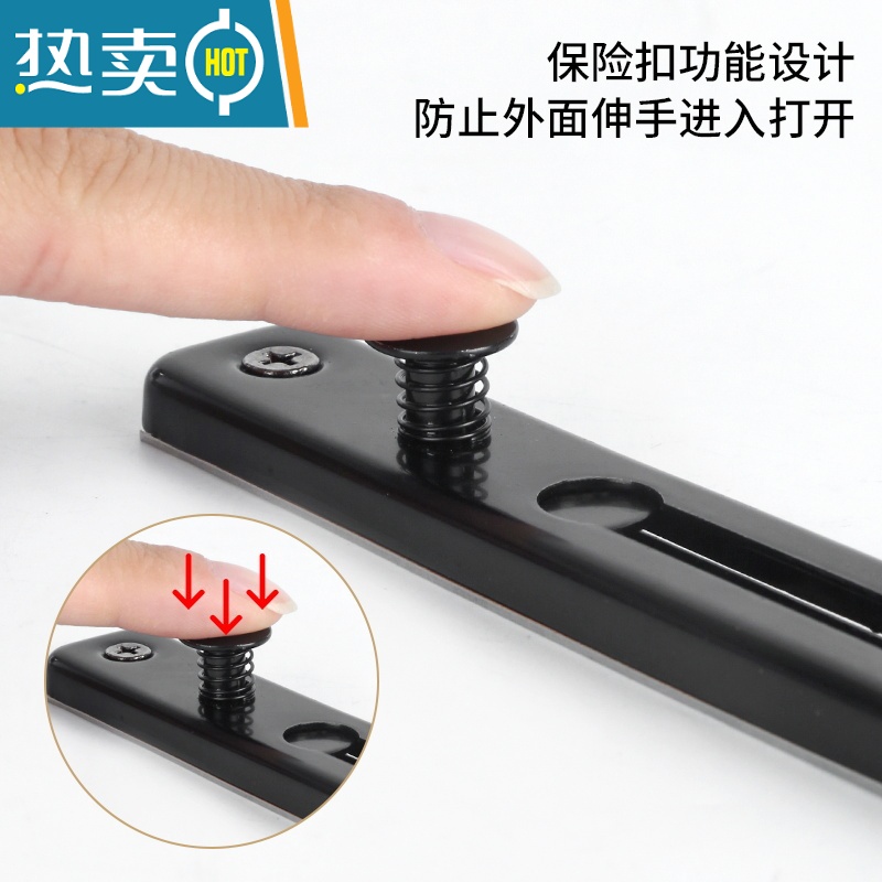 显彩酒店防盗链门锁门栓安全锁安全链窗户扣免打孔门链家用链条防盗扣 防盗链-304不锈钢银色(含免钉胶+螺丝+皮房门安全扣高清大图