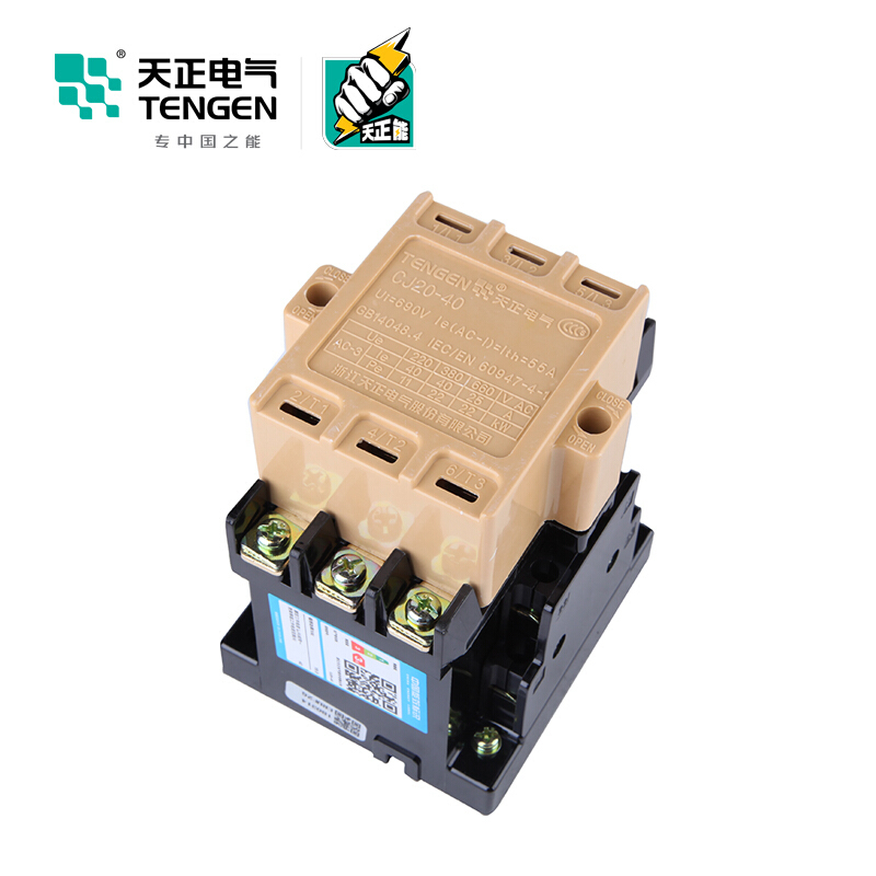 天正电气 CJ20-40A 220V 3NO 2NO+2NC 50Hz 3P 02010030076 交流接触器