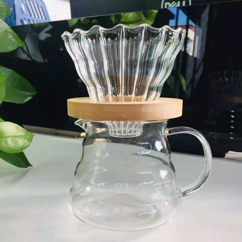 手冲咖啡云朵壶套装木托滤杯家用分享壶滴漏式意式耐热过滤器具 单个木托不含过滤器