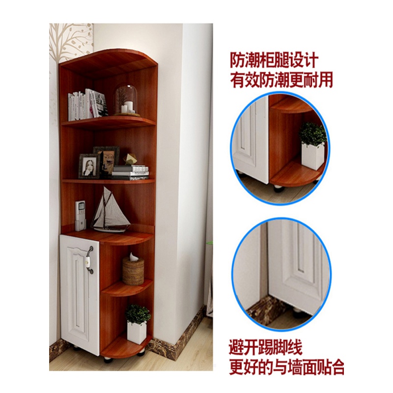 美帮汇边角柜现代简约客厅角落墙角收纳三角形卧室转角收纳柜转角置物架高清大图