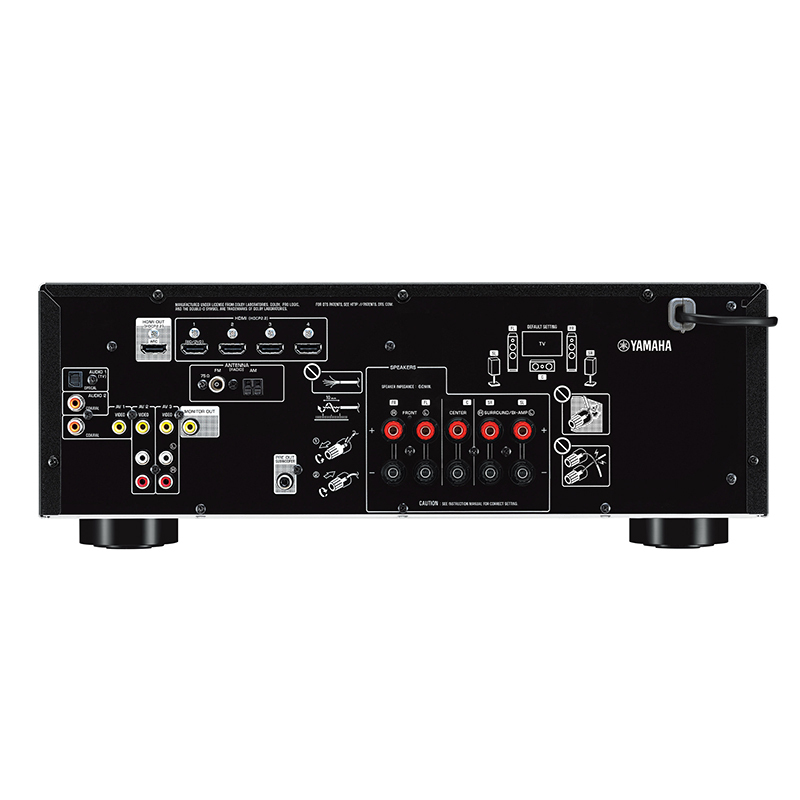 雅马哈(YAMAHA) RX-V385 家庭影院影音功放4K蓝牙家用音响设备 AV功放5.1声道多声道功放(金色)高清大图