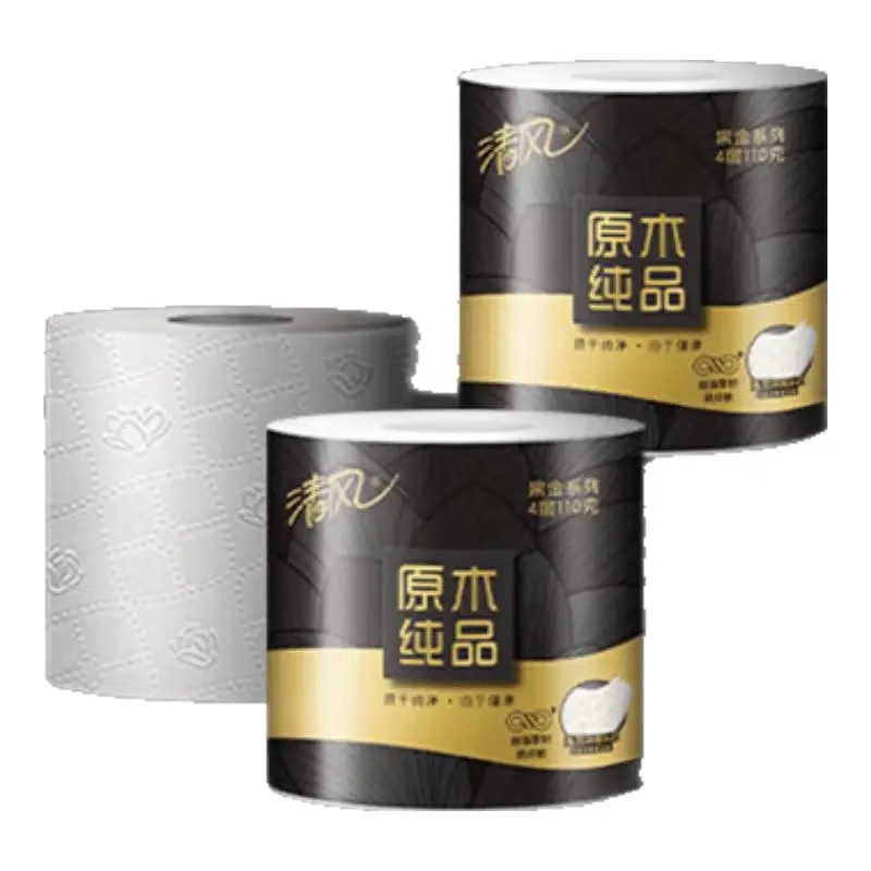 清风 黑金卷筒卫生纸 B21C1HJ1 4层110克*12卷/提