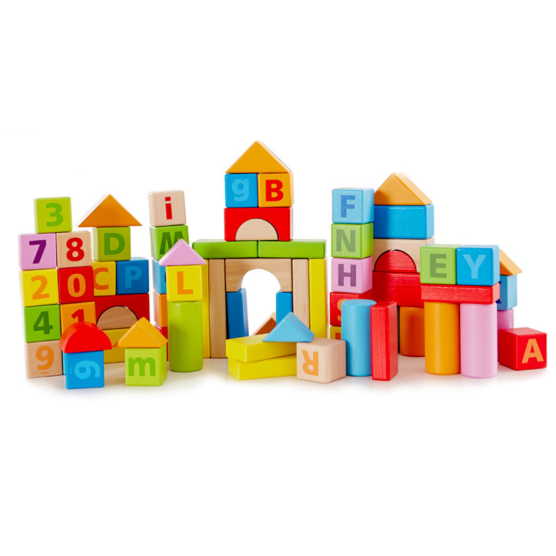 Hape80块桶装益智积木1-6岁木质创意拼搭拼装益智儿童玩具