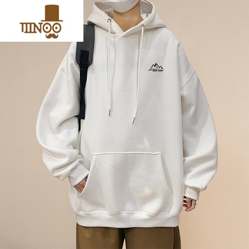 YANXU连帽卫衣男士2023新款春潮牌宽松简约百搭加绒加宽33高清大图