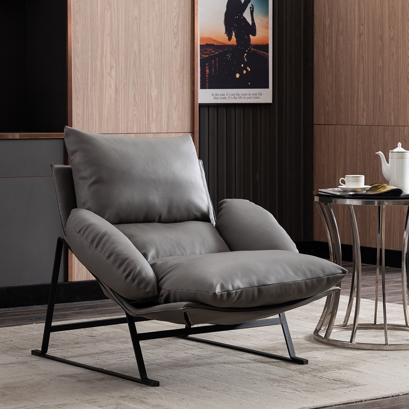 意式极简单人沙发椅轻奢懒人休闲椅设计师家用客厅阳台蜗牛躺椅