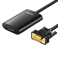 绿联 UGREEN VGA转HDMI 转换器 40264 0.5米 (黑色)(单位：个)