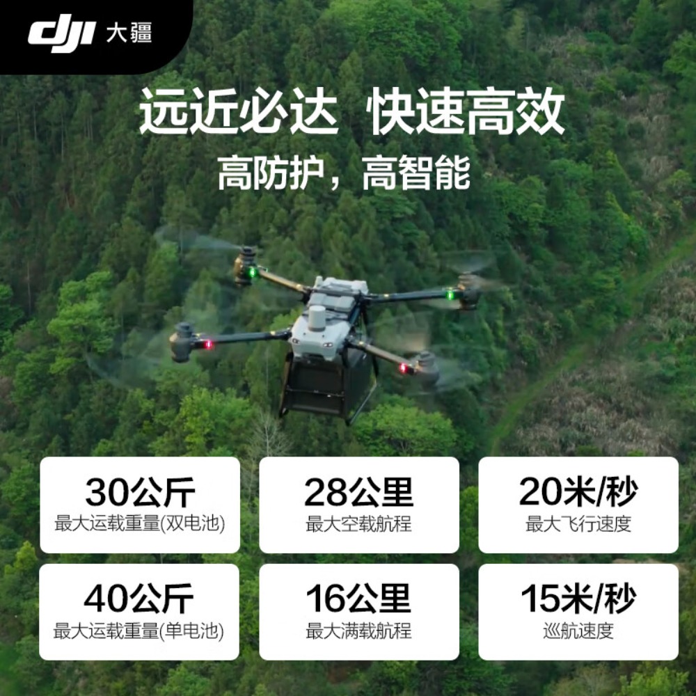 DJI 大疆无人机 大型载重 FlyCart30 专业空吊箱运输 30公斤作业 行业防汛应急 救援旗舰高清大图
