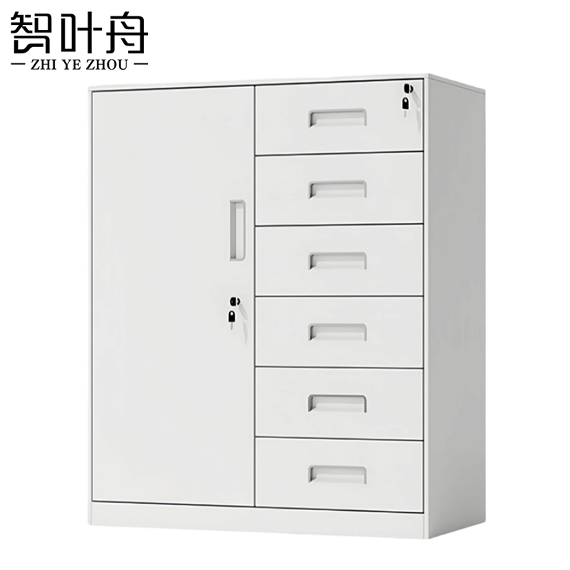 智叶舟矮柜六斗一门750*390*900mm台高清大图