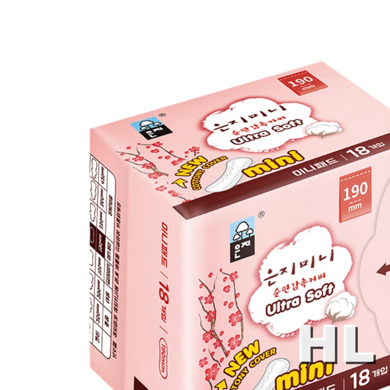 恩芝 纯棉迷你卫生巾190mm*3包*18片[hm021]高清大图