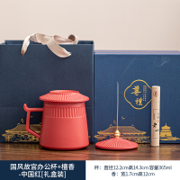 国潮故宫文创公司年会礼品定制logo送领导客户高档新年伴手礼开业 国风故宫办公杯+檀香-中国红礼盒装