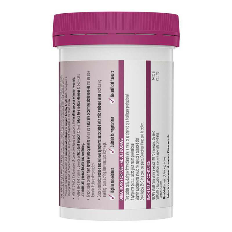 Swisse葡萄籽精华片180粒/瓶装 澳洲进口高浓葡萄籽/原花青素 净白透亮年轻肌肤 香港保税随机发货