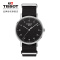 天梭(TISSOT)瑞士手表 简约质感百搭炫酷黑盘 魅时系列尼龙带男士石英表 T109.410.17.077.00 礼物