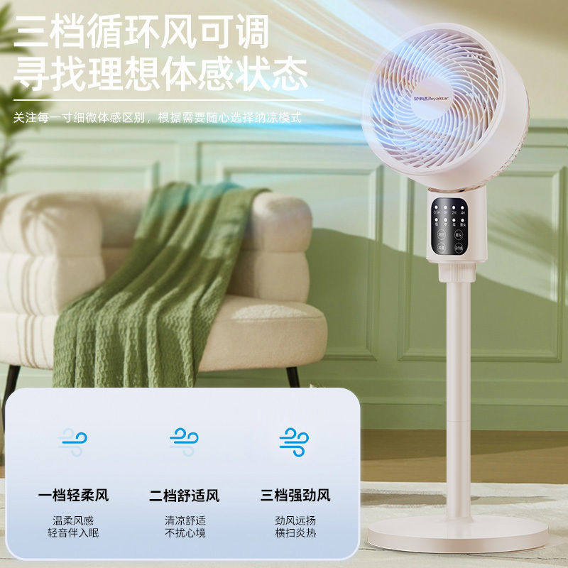 荣事达空气循环扇家用电风扇大风力台式立式两用遥控电扇轻音摇头定时电风扇