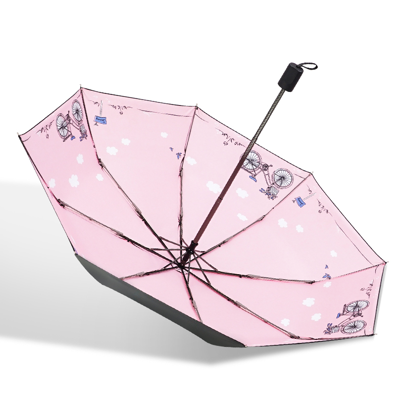 红叶の秀红叶雨伞女upf50+超轻太阳伞防晒防紫外线遮阳伞晴雨两用伞太阳伞 行走单车高清大图
