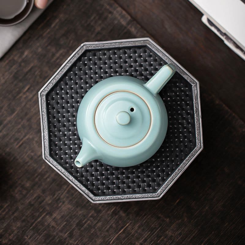 苏氏陶瓷(SUSHI CERAMICS)汝窑井栏泡茶壶开片可养金线汝瓷茶壶礼盒装180ml图片