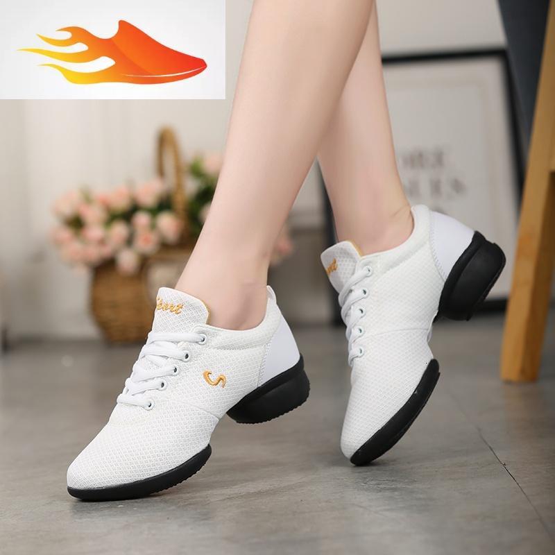 fishbasket夏季布透气跳舞鞋广场舞鞋女鞋中老年成人运动舞蹈鞋拉丁