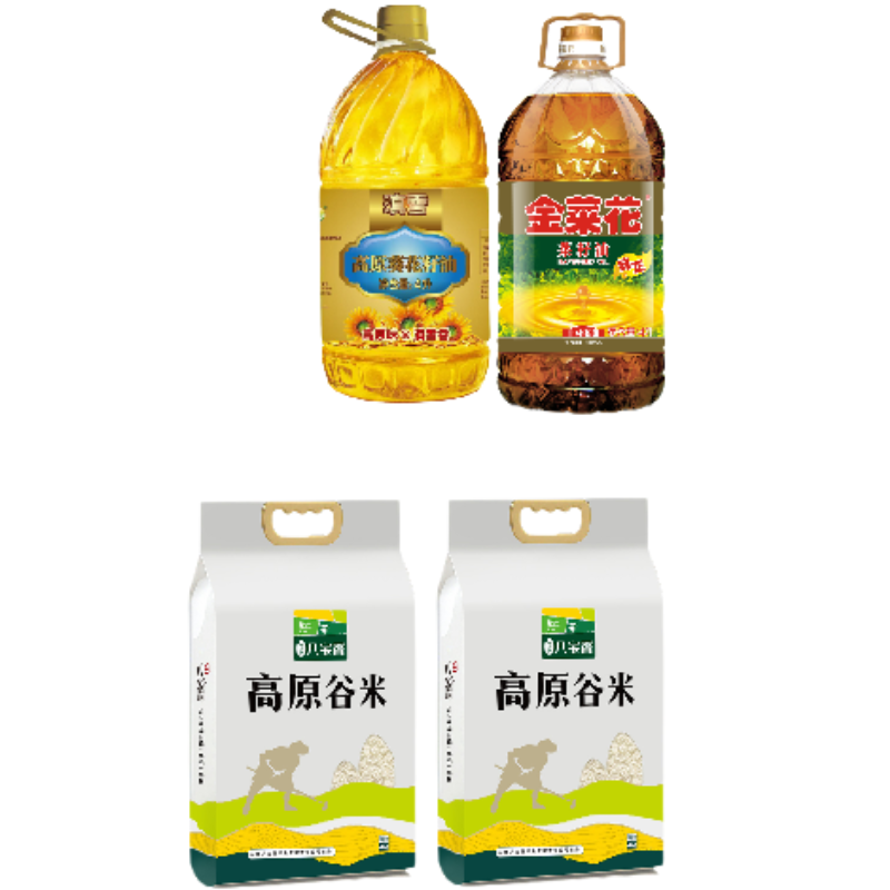 八宝贡米5kg*2+滇雪米5Kg*1+高原八宝香米4kg*2+金菜花油4L*1+滇雪油4L*1+昆明饭店礼盒480g*1高清大图