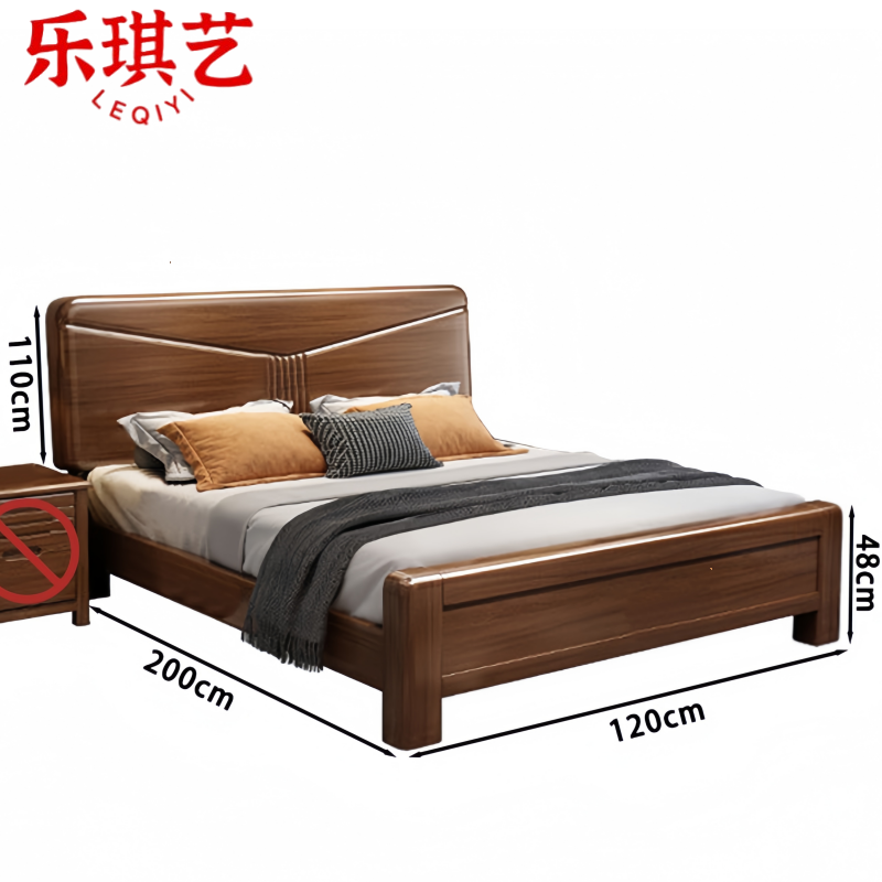乐琪艺单人床实木张高清大图