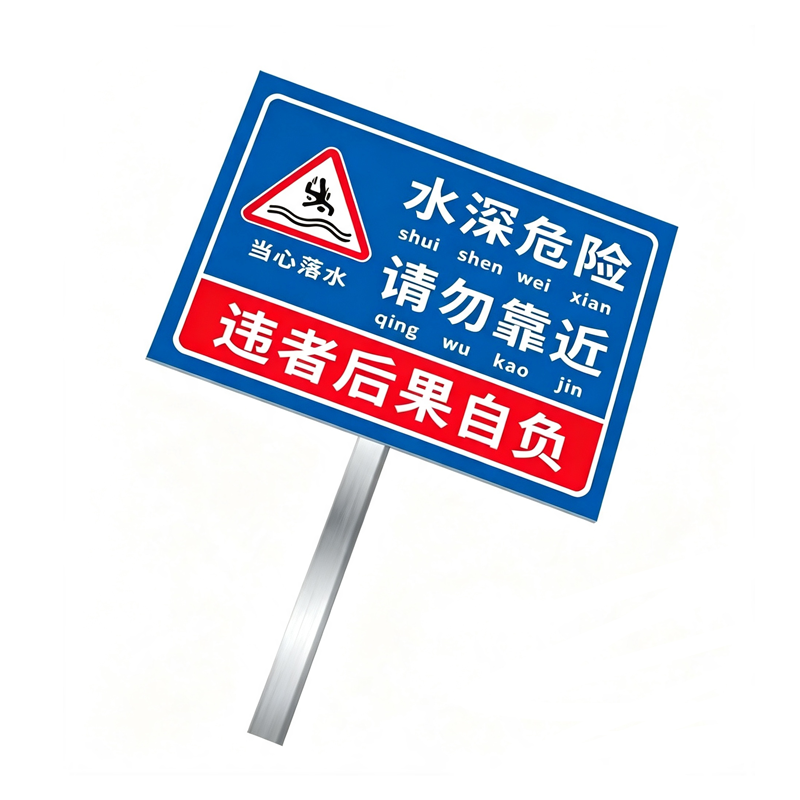 伽隽 不锈钢水深危险警示牌 20*30cm 个高清大图