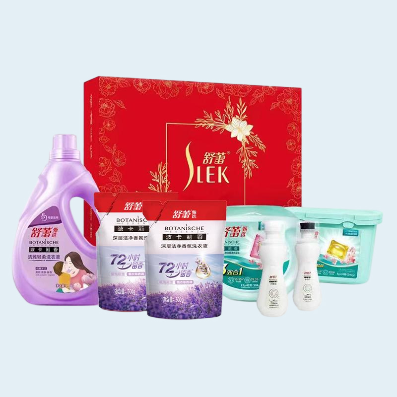 舒蕾(SLEK) 家清洁净宝盒七件套(洗衣液+洗衣凝珠+清洁剂+增白剂)