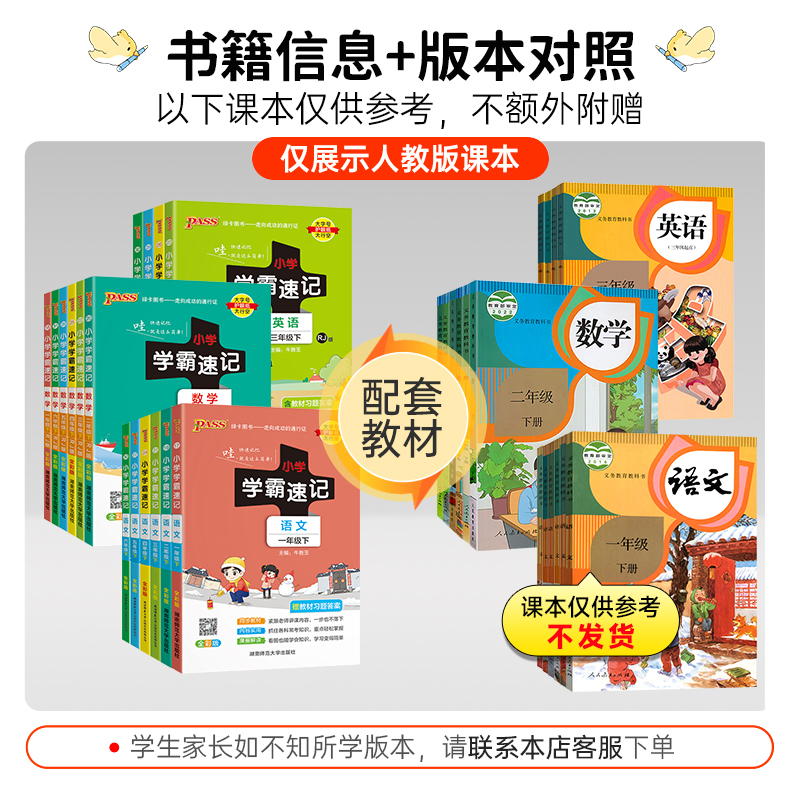[人教版]语文 四年级上 [正版]2024新版小学学霸速记一二三四五六年级下册语文数学英语科学道德与法治人教版北师大版课高清大图