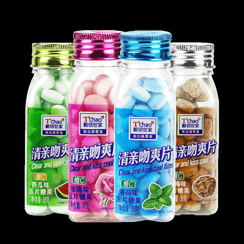 糖朝世家清新口气爽口含片瓶维c薄