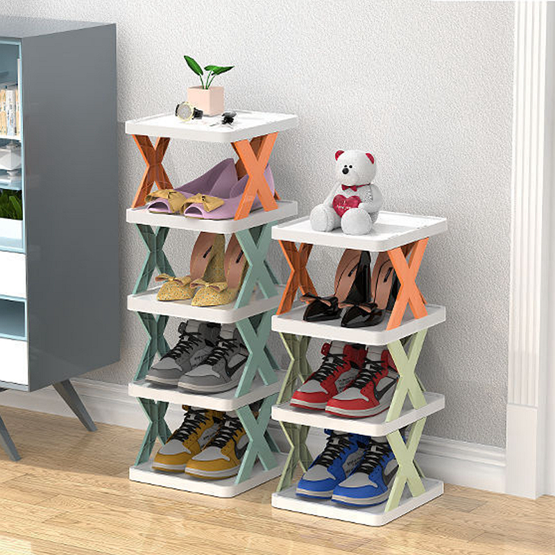 弘拜多层创意鞋架家用小鞋柜经济宿舍门口鞋架免安装简易折叠鞋柜