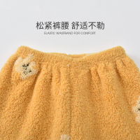 北极绒秋冬家居服套装男女宝连帽儿童加绒加厚保暖两件套2021新款