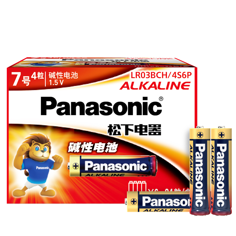 松下(Panasonic)7号 七号AAA碱性干电池24节盒装 适用于遥控器玩具话筒LR03BCH/4S6P