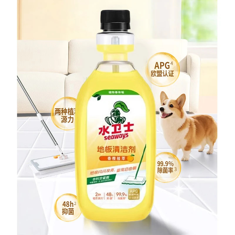 水卫士 地板清洁剂 橙香植萃500毫升/瓶*1 地板地面瓷砖翻新剂高清大图