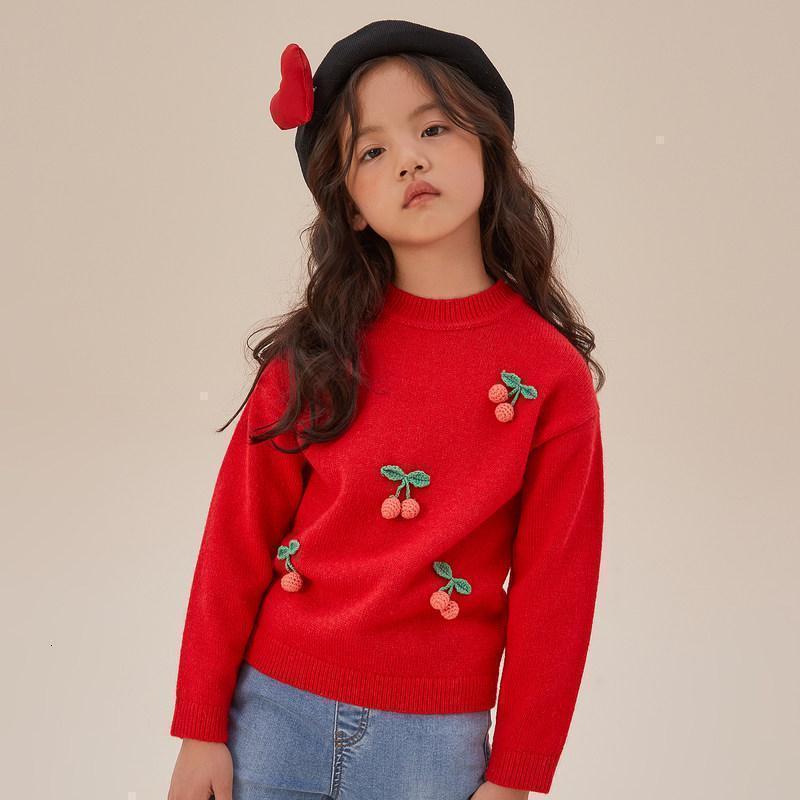 预估价842moomoo童装女童新年装毛衫21春秋装新款洋气毛衣女童樱桃