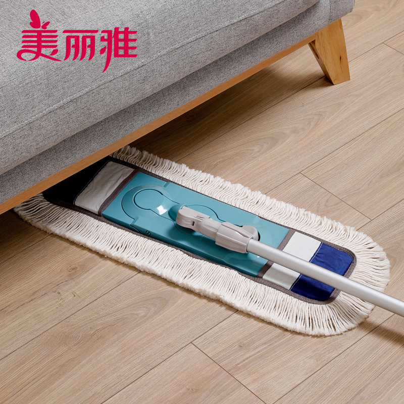 美丽雅 平板拖把家用地板清洁大号拖头清洁面积棉纤套布平板拖把60型