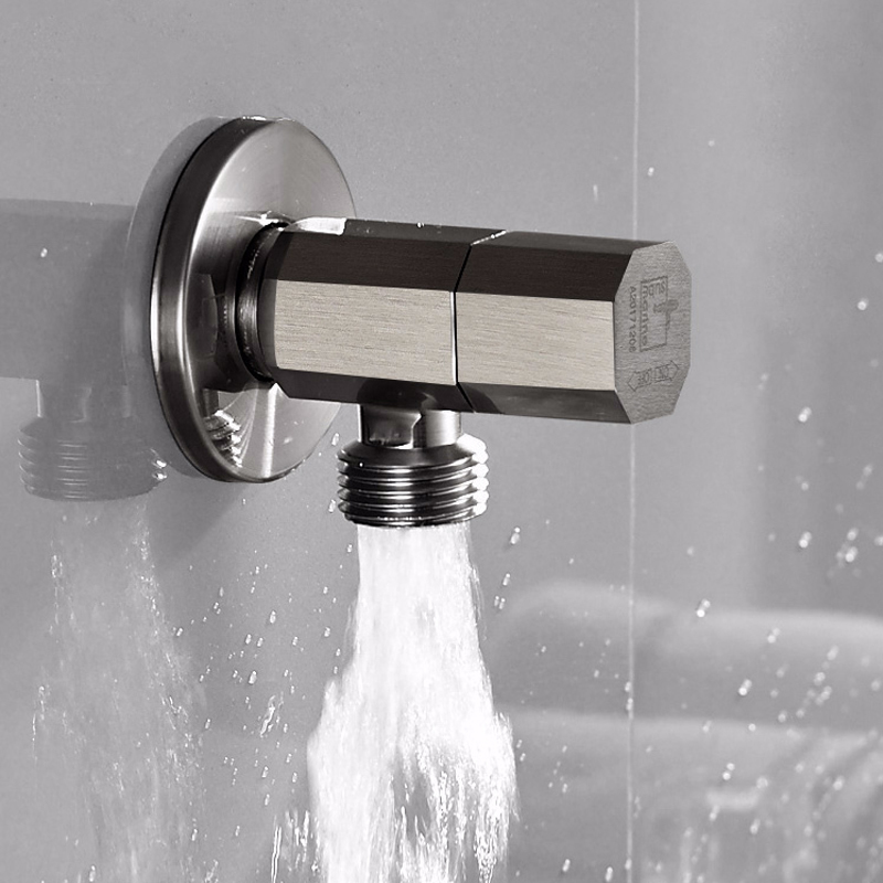 潜水艇全铜三角阀黑色角阀冷热水器马桶水阀开关加长厚家用八字阀