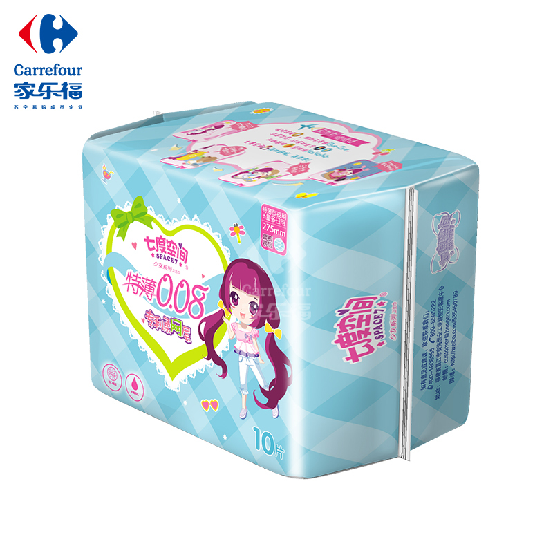 七度空间少女网面特薄夜用10片