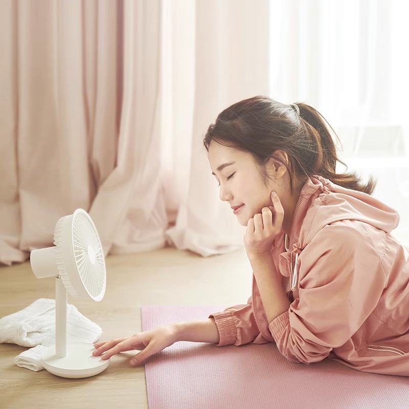 solove素乐小风扇可充电学生宿舍床上办公室桌面上卧室台式电扇便携式usb轻音大风力迷你电风扇小型家用摇头高清大图