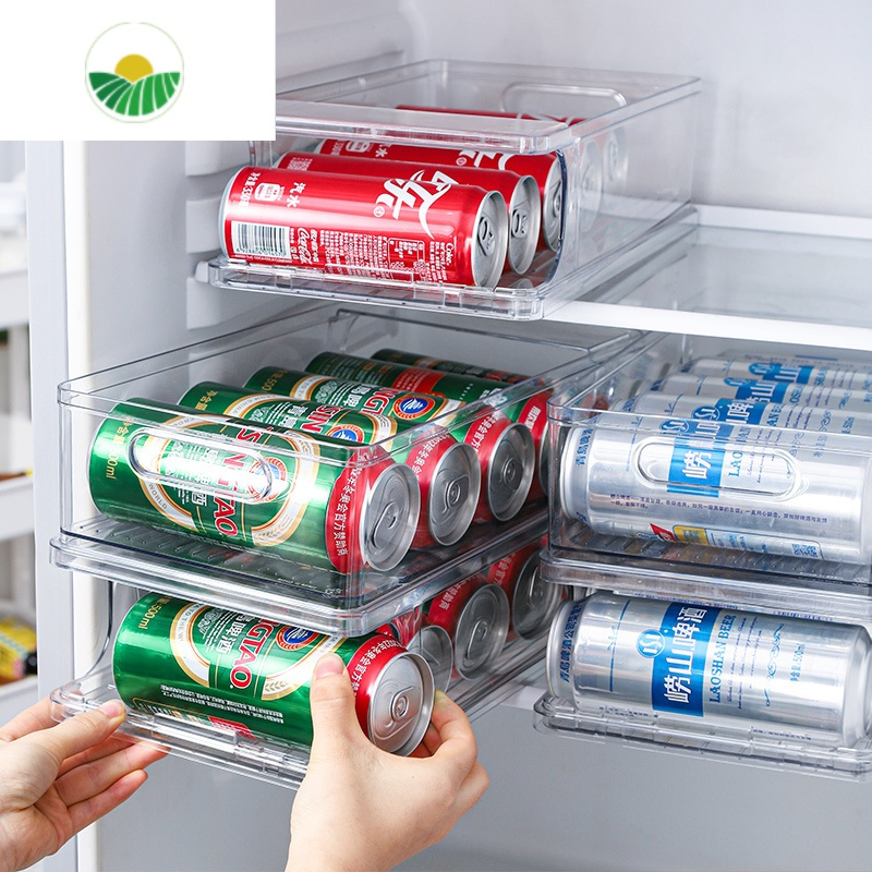 三维工匠冰箱饮料啤酒收纳盒易拉罐整理器可乐架专用保鲜鸡蛋盒子保鲜
