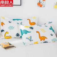 【南极人】一对装枕套卡通水洗棉成人枕头套单人卡通枕芯套48x74cm_97 48cmX74cm 恐龙先生【枕套一对装】