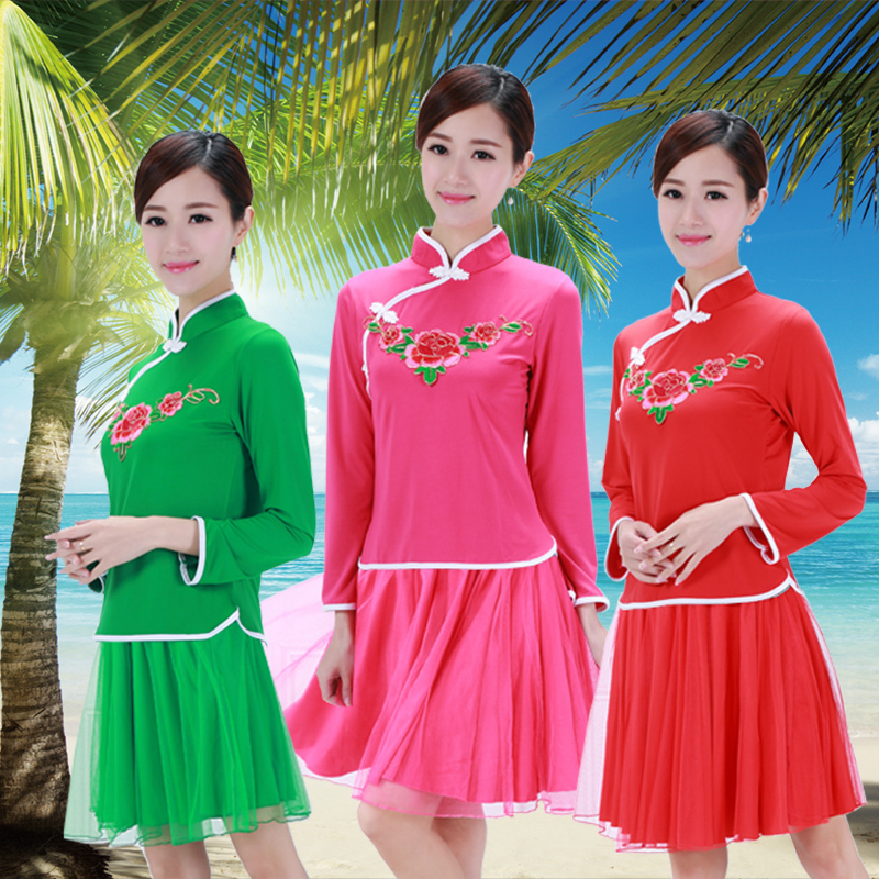 新款中国风秧歌服中老年人广场舞服装长袖舞蹈服套装女舞蹈演出服