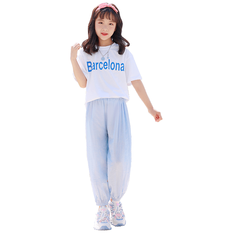 浪莎儿童防蚊裤薄款夏男童夏季女童灯笼裤夏装超薄中大童运动裤子高清大图