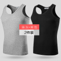 恒源祥男士背心纯棉透气修身夏季青年运动跨栏打底汗衫背心男内穿 170(L) 麻灰+黑色圆领