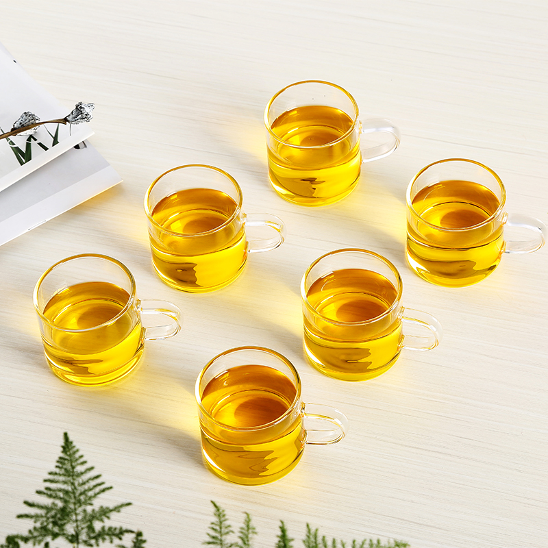 常生源 茶具 玻璃杯套组 功夫花茶杯子 高硼硅耐热耐高温 家居办公 水杯 茶杯 品茗小杯套装(6只装)高清大图