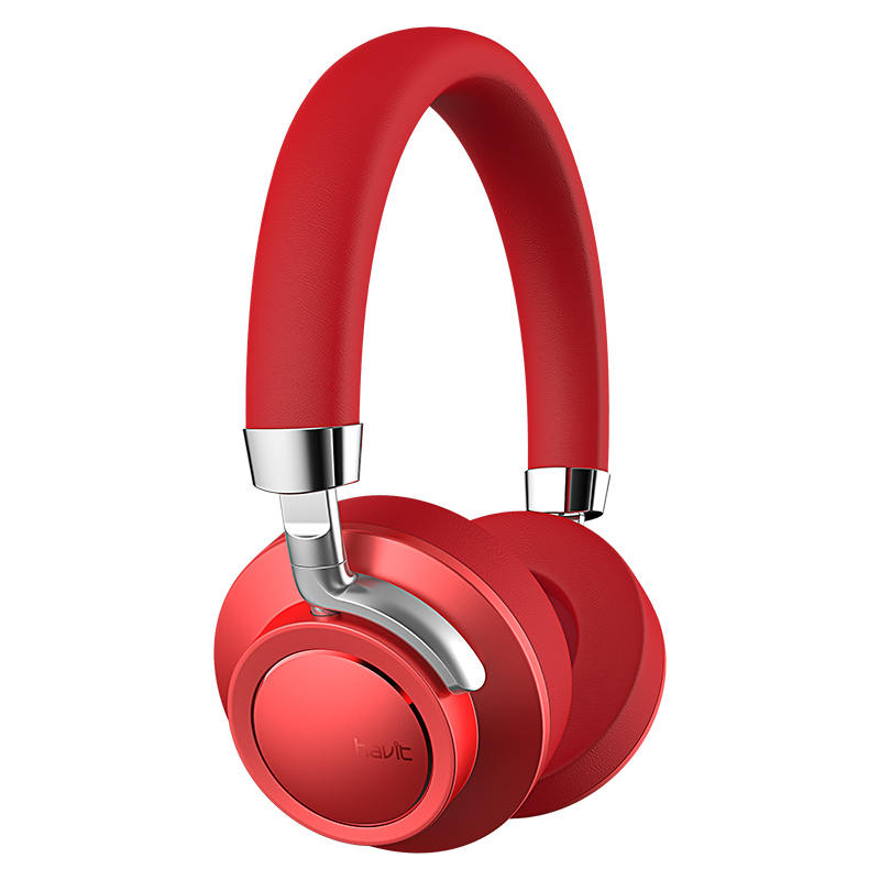 海威特(Havit)I18无线蓝牙耳机头戴式重低音降噪音乐通话3.5mm有线电脑安卓苹果手机耳麦 红色