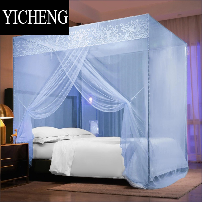 YICHENG单开门蚊帐家用卧室老式落地加粗加厚支架1.5m1.8m双人大床文帐子