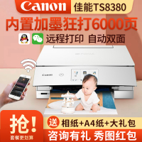 佳能TS8380t 彩色喷墨照片6色家用办公无线WIFI蓝牙手机双面打印机复印扫描三合一小型多功能连供一体机替代TS8380 ts8280 8180 套餐5