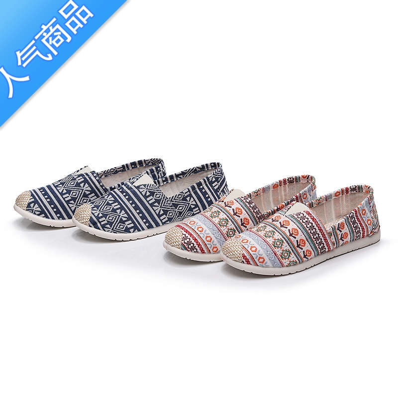 SUNTEK2023春夏新女鞋单鞋中老年休闲网红帆布鞋透气防滑软底高清大图