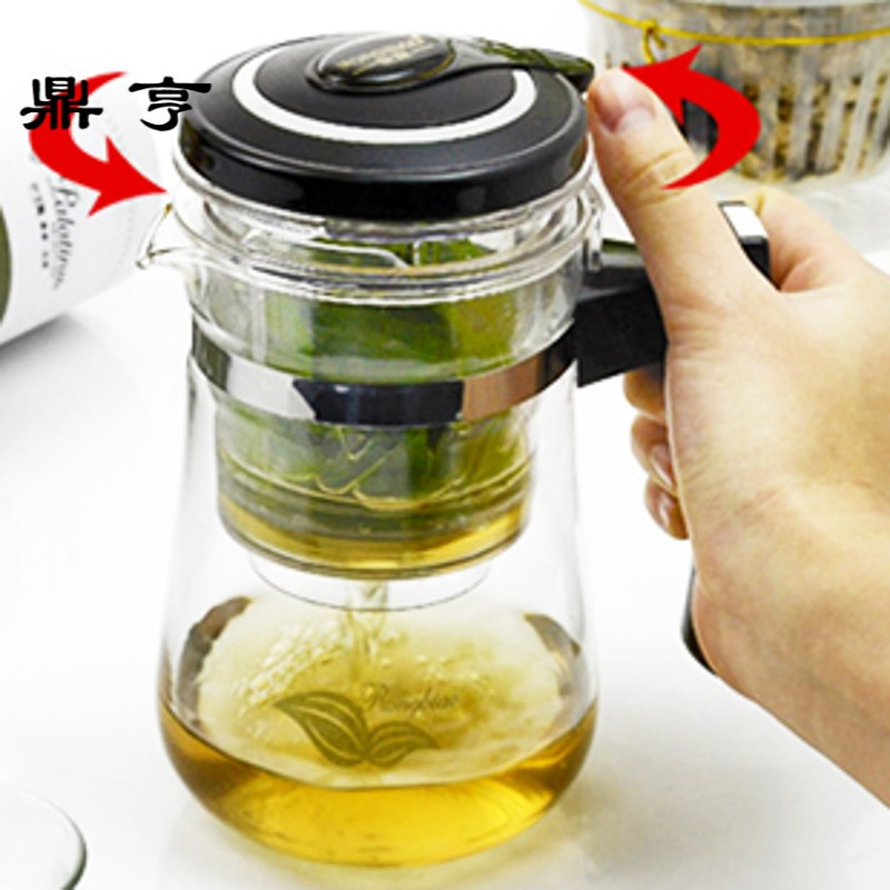 鼎亨飘逸杯玻璃茶具可拆洗过滤泡茶杯子 水滴泡茶器玲珑 保温杯