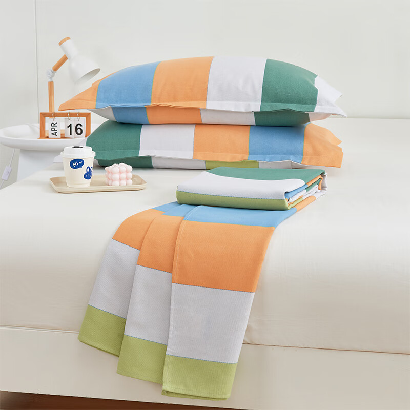 天琴床品三件套200*230cm柔软舒适极简主义粗布印花TQ-S65高清大图