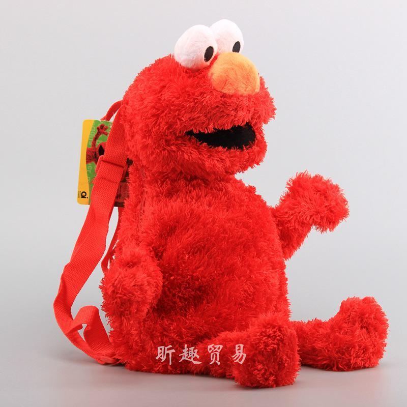 sesamestreet芝麻街elom艾摩毛绒玩具公仔双肩书包背包