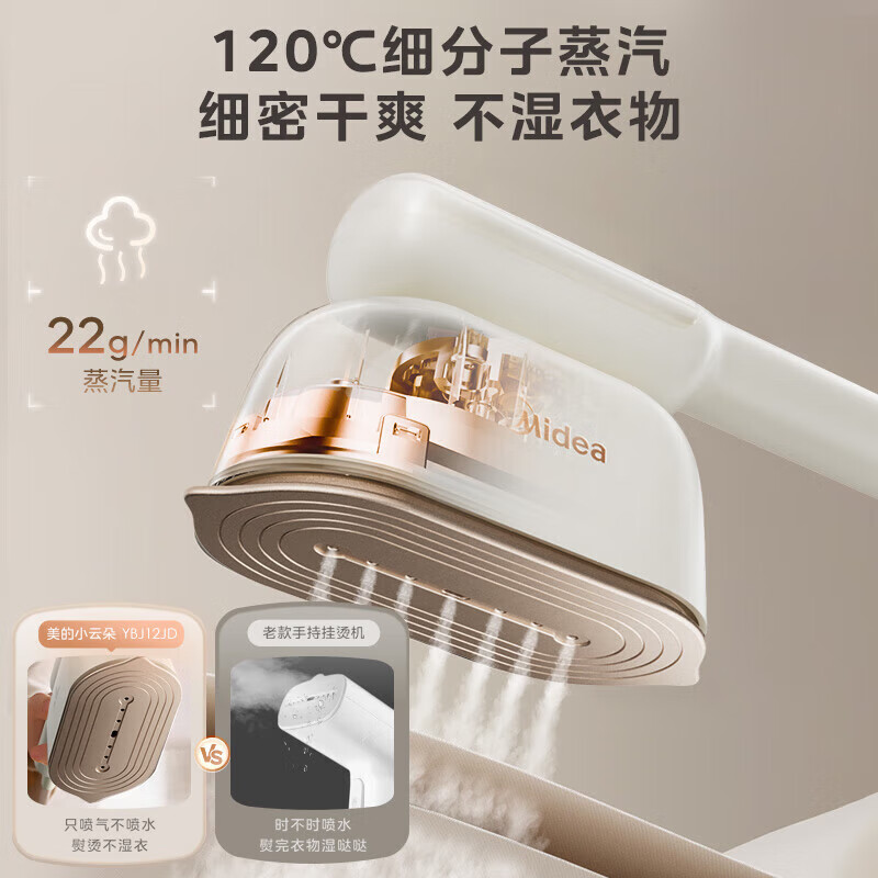 美的(Midea)巨能烫手持挂烫机电熨斗家用挂烫机大功率便携小型熨斗除菌除螨 YBJ12JD高清大图