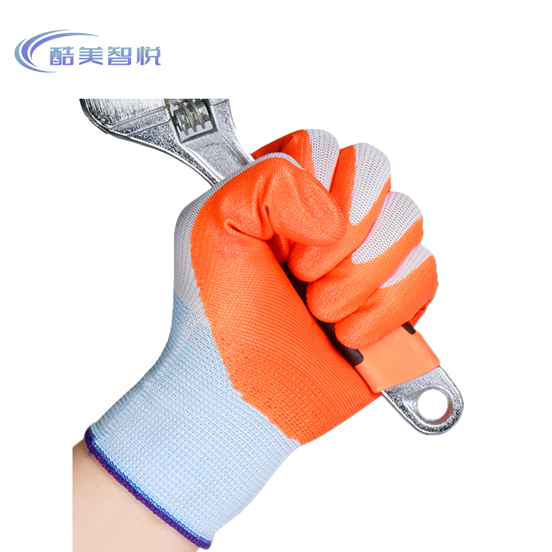 酷美智悦 浸胶pvc+尼龙半挂手套65g每包10双 KM-FH311 包高清大图